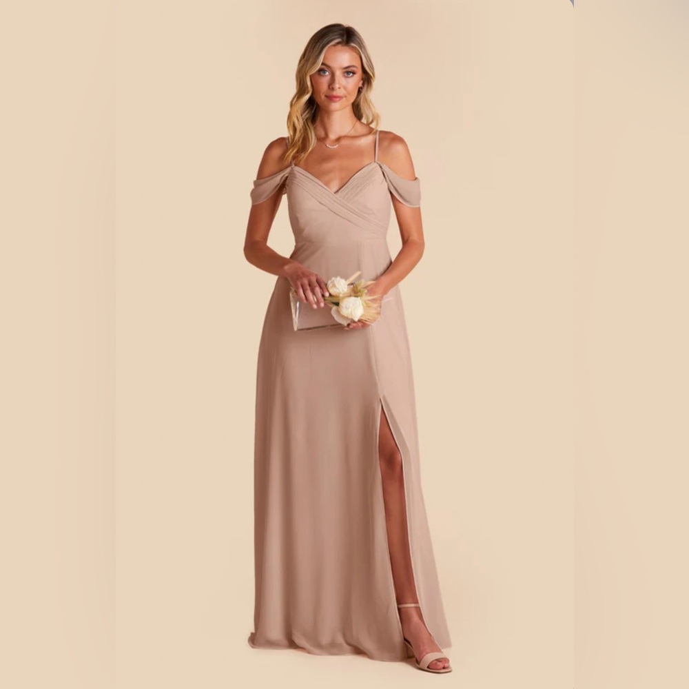 Birdy Grey SPENCE CONVERTIBLE DRESS Chiffon Taupe Size Small